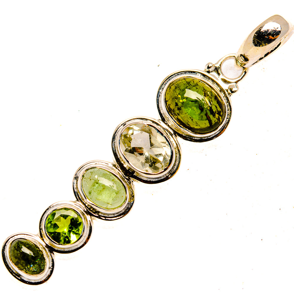 Green Tourmaline Pendants handcrafted by Anasilvercos - PD30329 - Photo 2