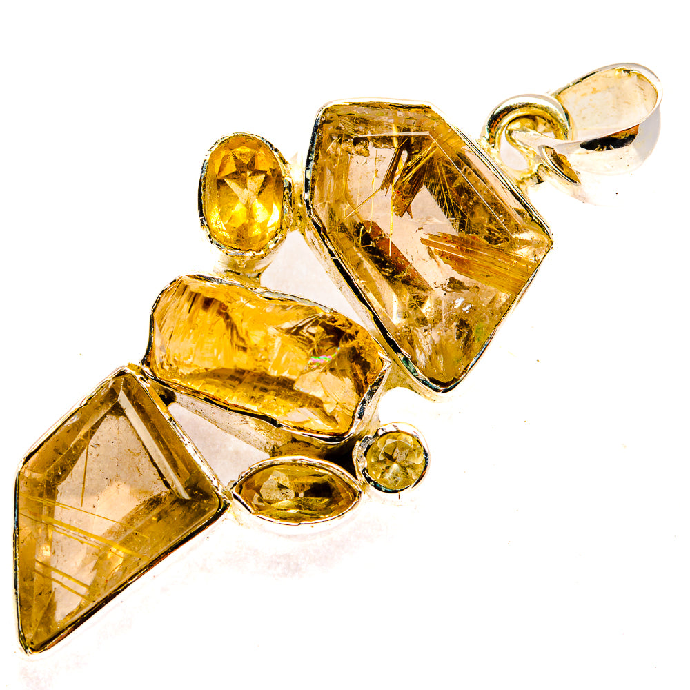Rutilated Quartz Pendants handcrafted by Anasilvercos - PD30332 - Photo 2
