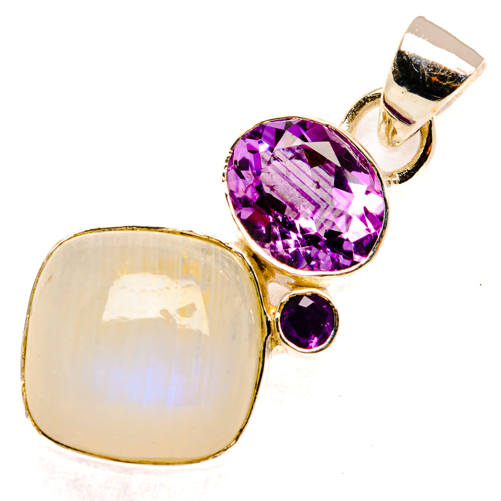 Rainbow Moonstone Pendants handcrafted by Anasilvercos - PD30343 - Photo 2