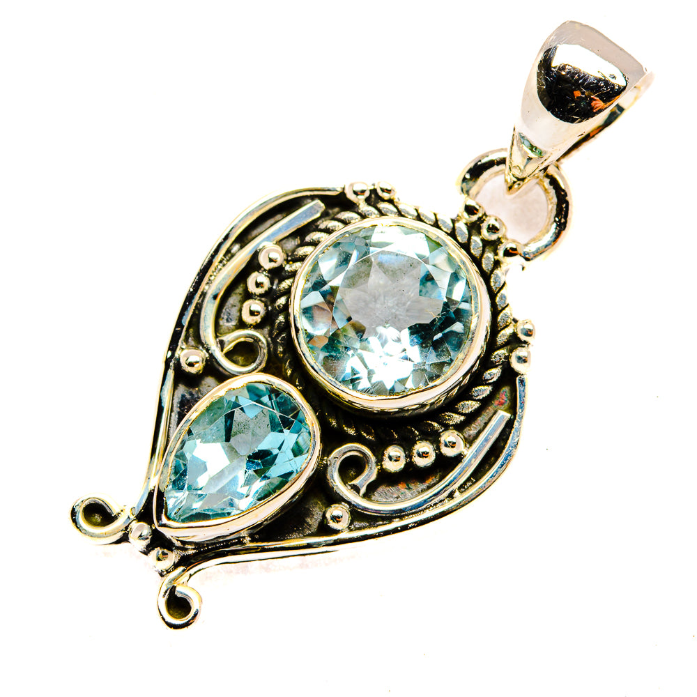Blue Topaz Pendants handcrafted by Anasilvercos - PD30346 - Photo 2