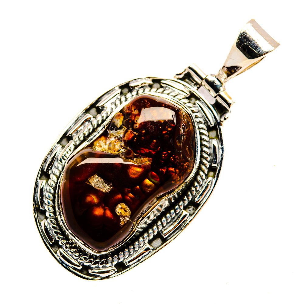 Mexican Fire Agate Pendants handcrafted by Anasilvercos - PD30349 - Photo 2