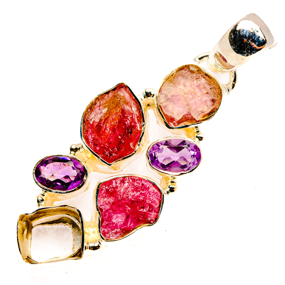 Pink Tourmaline Pendants handcrafted by Anasilvercos - PD30359 - Photo 2