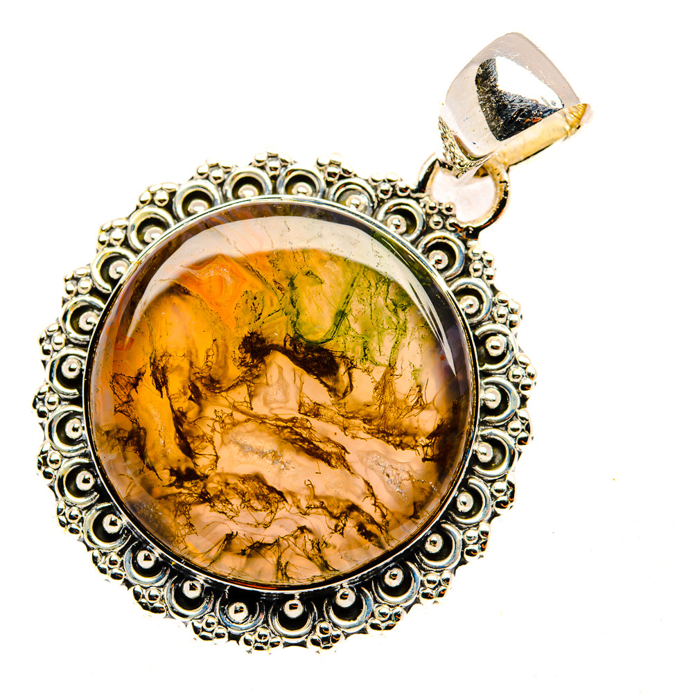 Green Moss Agate Pendants handcrafted by Anasilvercos - PD30369 - Photo 2