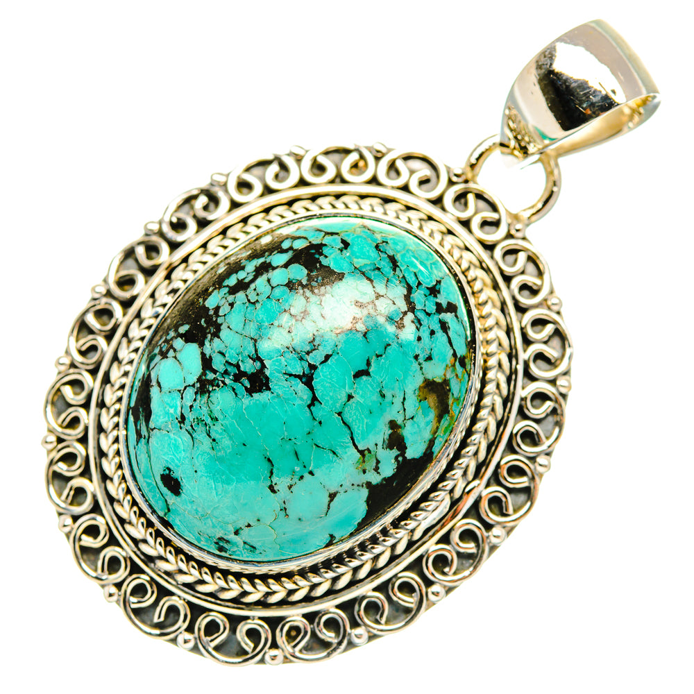 Tibetan Turquoise Pendants handcrafted by Anasilvercos - PD30389 - Photo 2
