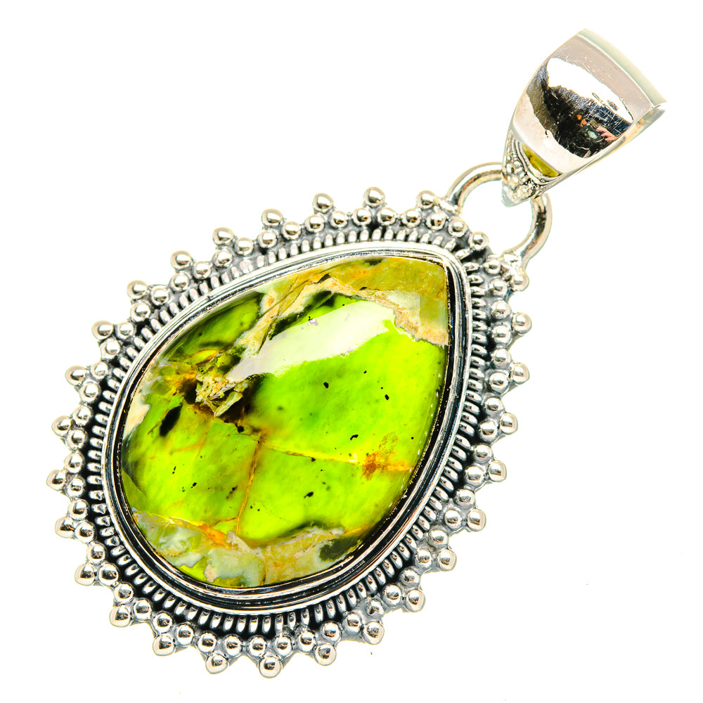 Australian Green Opal Pendants handcrafted by Anasilvercos - PD30412 - Photo 2