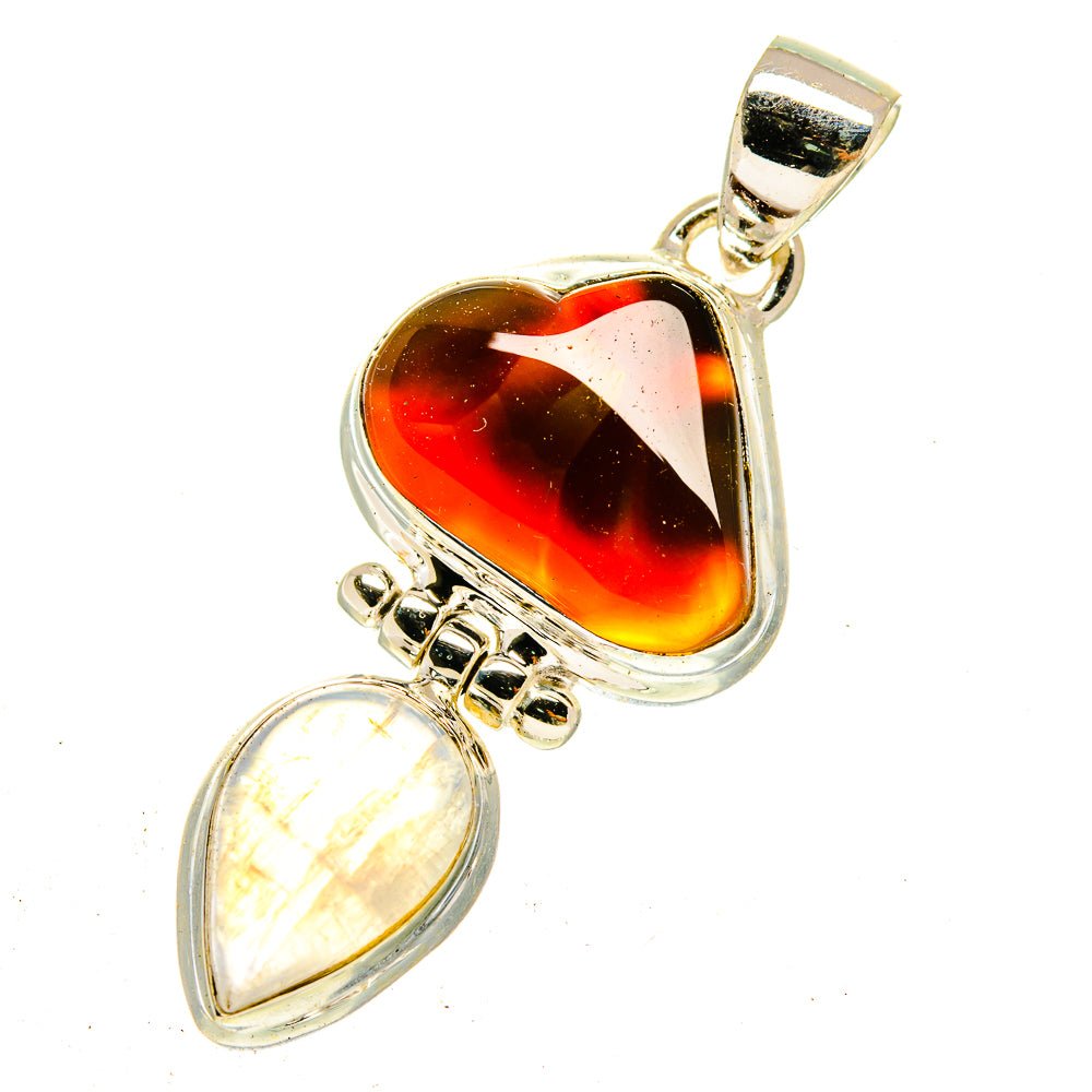 Mexican Fire Agate Pendants handcrafted by Anasilvercos - PD3042