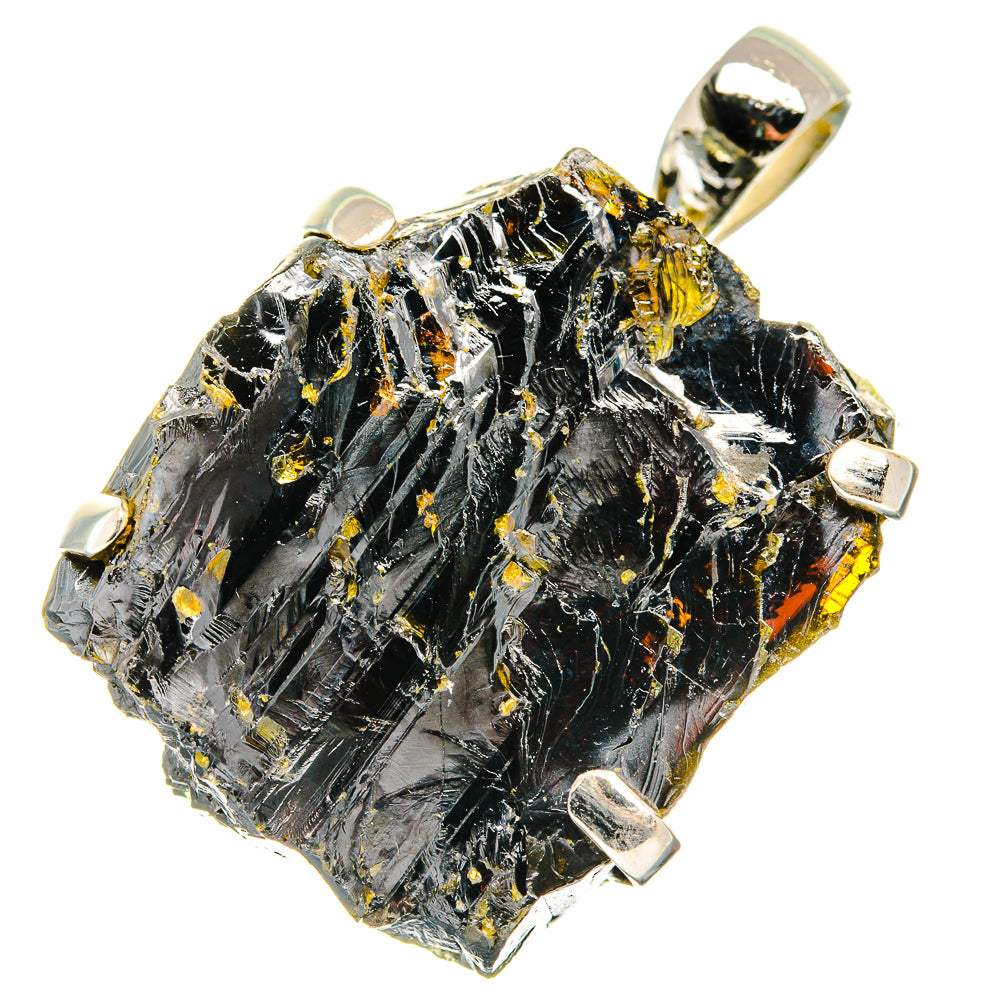 Pyrite In Black Onyx Pendants handcrafted by Anasilvercos - PD30426 - Photo 2