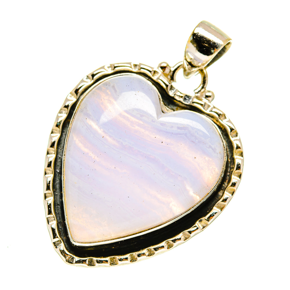 Blue Lace Agate Pendants handcrafted by Anasilvercos - PD3044