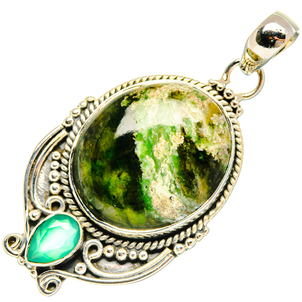 Australian Green Opal Pendants handcrafted by Anasilvercos - PD30460 - Photo 2