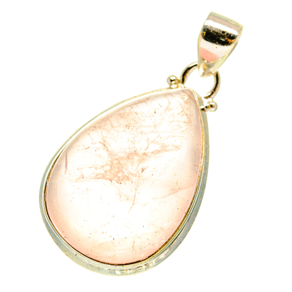 Rose Quartz Pendants handcrafted by Anasilvercos - PD3048