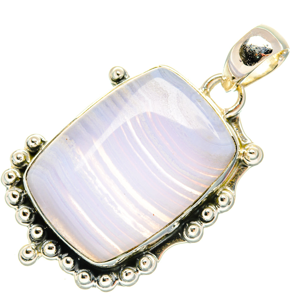 Blue Lace Agate Pendants handcrafted by Anasilvercos - PD30485 - Photo 2