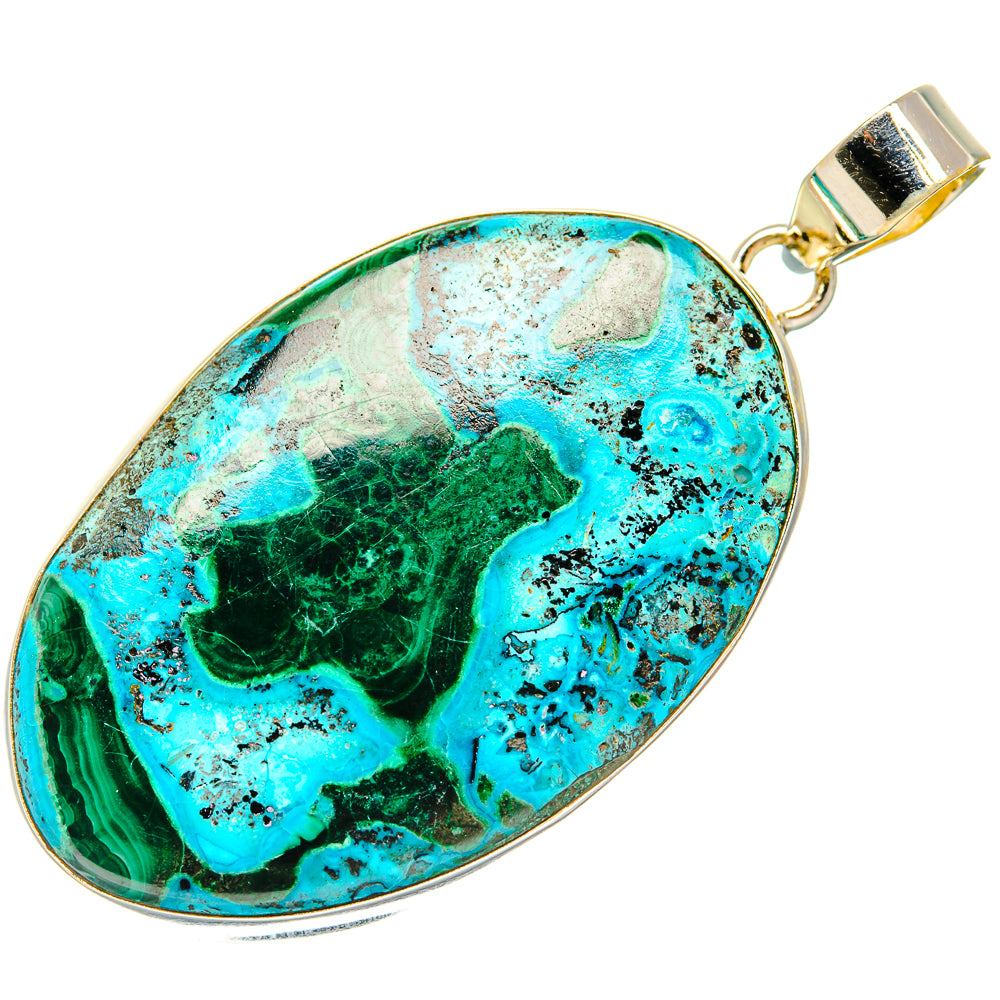 Malachite In Chrysocolla Pendants handcrafted by Anasilvercos - PD30489 - Photo 2