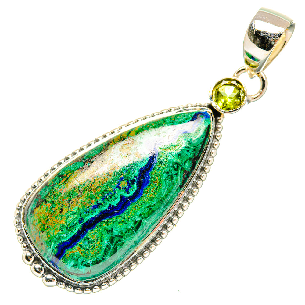 Azurite In Malachite Pendants handcrafted by Anasilvercos - PD30531 - Photo 2
