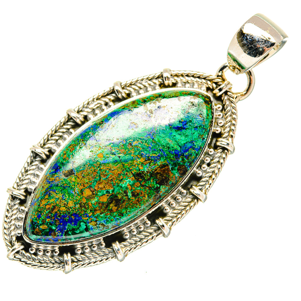 Azurite In Malachite Pendants handcrafted by Anasilvercos - PD30548 - Photo 2