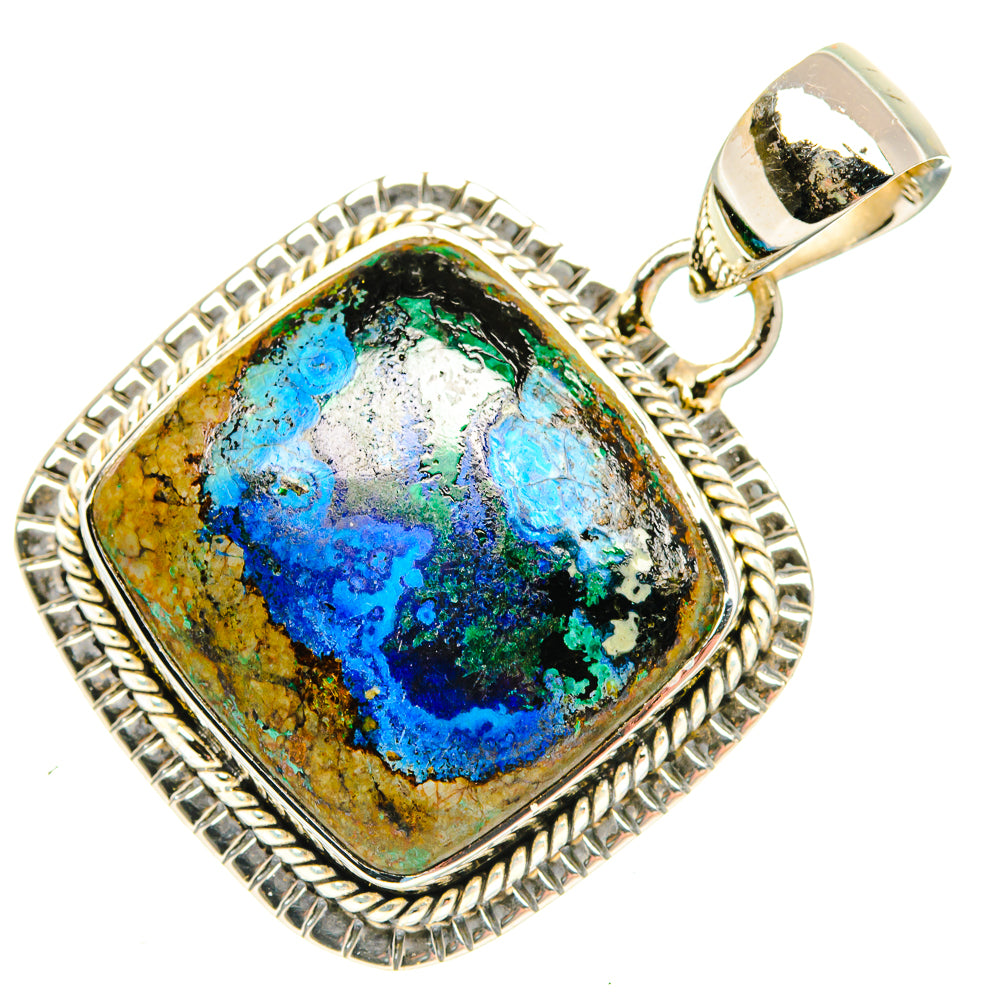 Azurite In Malachite Pendants handcrafted by Anasilvercos - PD30560 - Photo 2