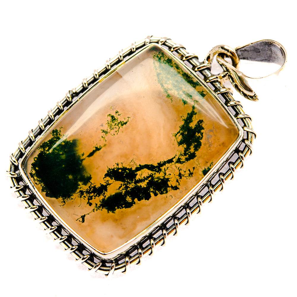 Green Moss Agate Pendants handcrafted by Anasilvercos - PD30600 - Photo 2