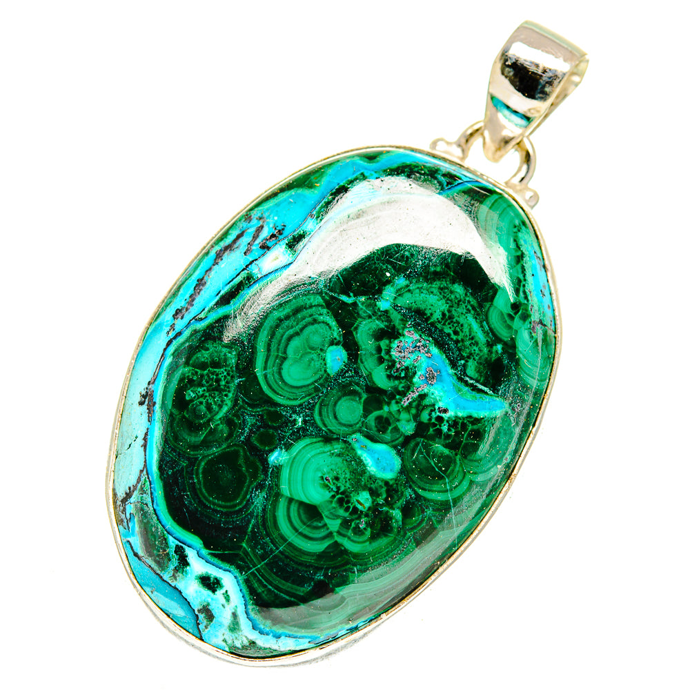 Malachite In Chrysocolla Pendants handcrafted by Anasilvercos - PD3063