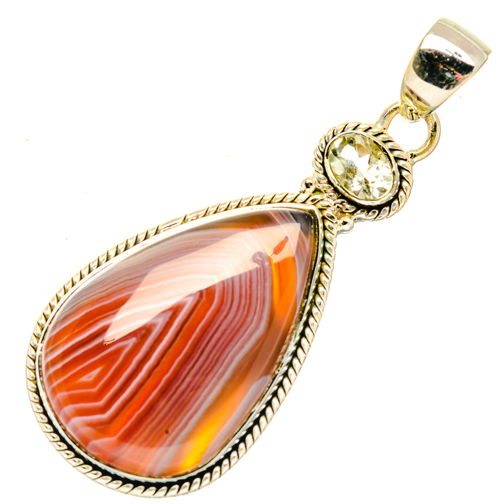 Botswana Agate Pendants handcrafted by Anasilvercos - PD30661 - Photo 2