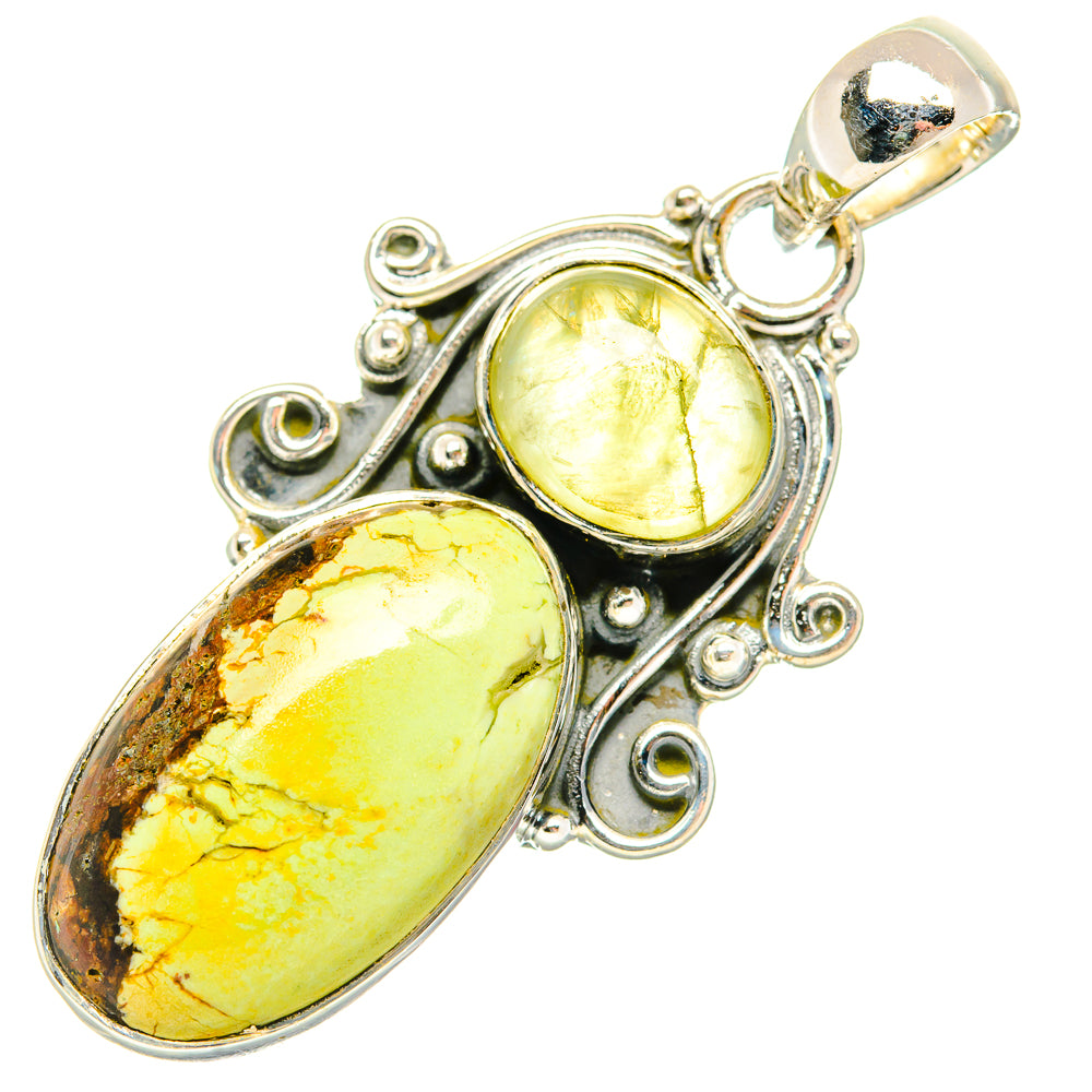 Lemon Chrysoprase Pendants handcrafted by Anasilvercos - PD30663 - Photo 2