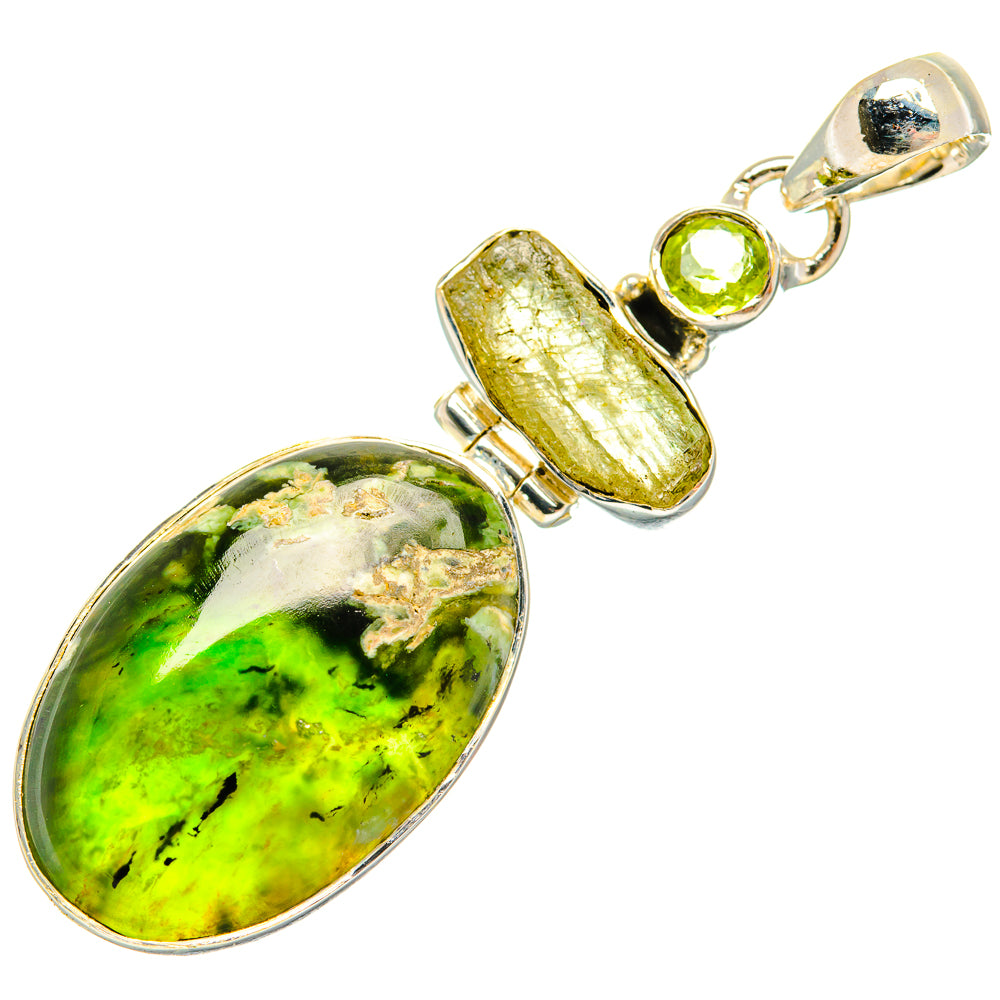 Australian Green Opal Pendants handcrafted by Anasilvercos - PD30680 - Photo 2