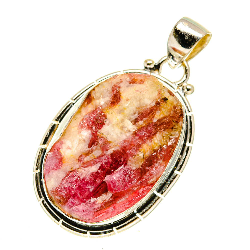 Pink Tourmaline In Quartz Pendants handcrafted by Anasilvercos - PD3074