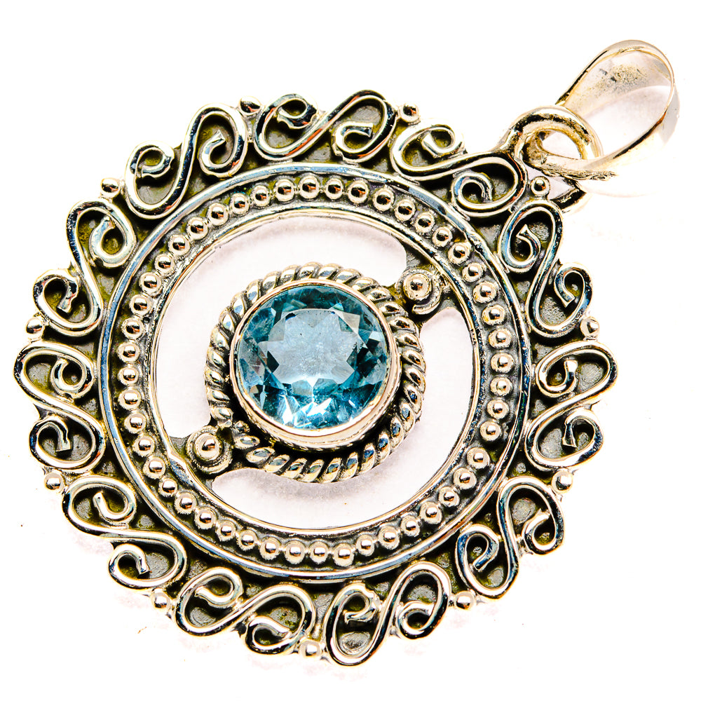 Blue Topaz Pendants handcrafted by Anasilvercos - PD30741 - Photo 2
