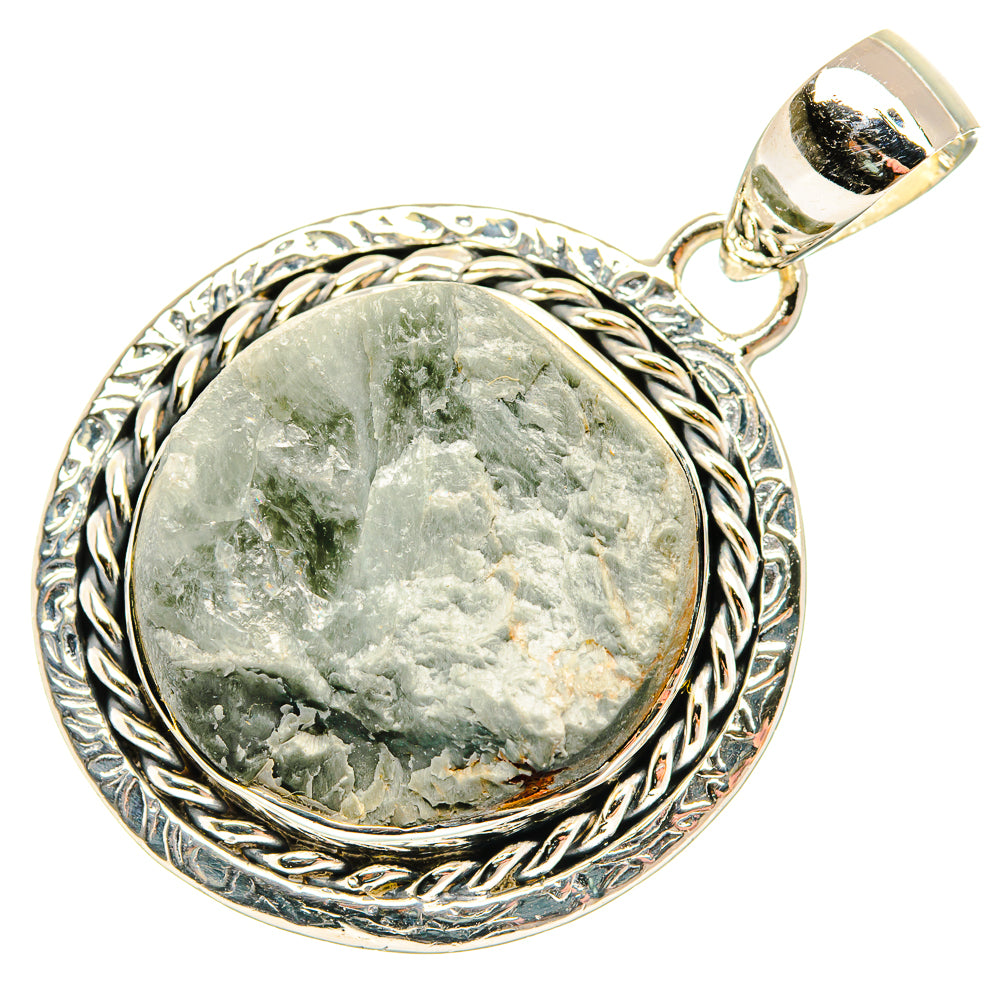 Green Tourmaline In Quartz Pendants handcrafted by Anasilvercos - PD30778 - Photo 2