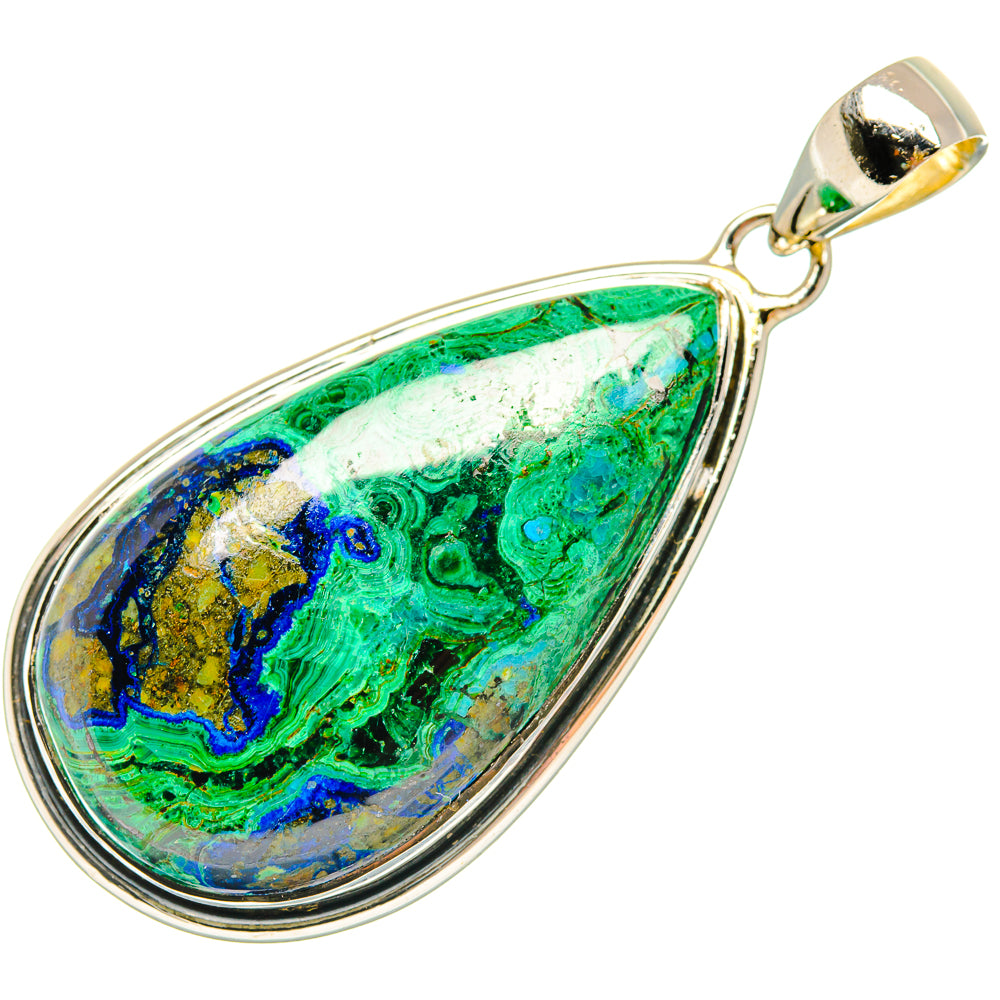 Azurite In Malachite Pendants handcrafted by Anasilvercos - PD30800 - Photo 2