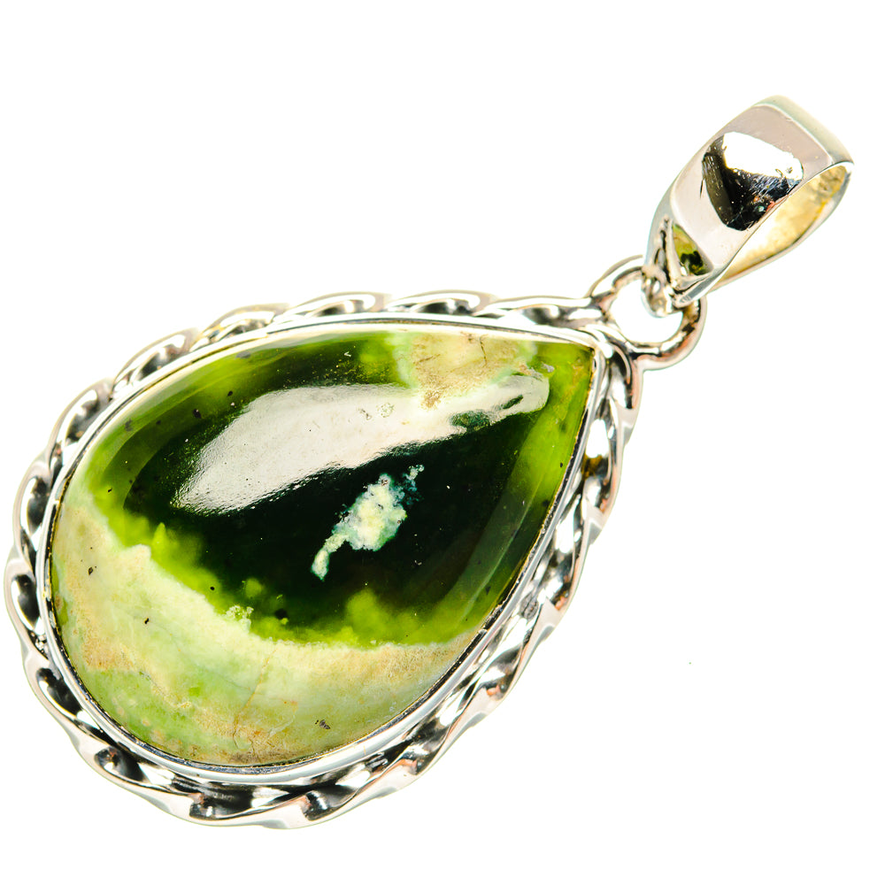 Australian Green Opal Pendants handcrafted by Anasilvercos - PD30826 - Photo 2