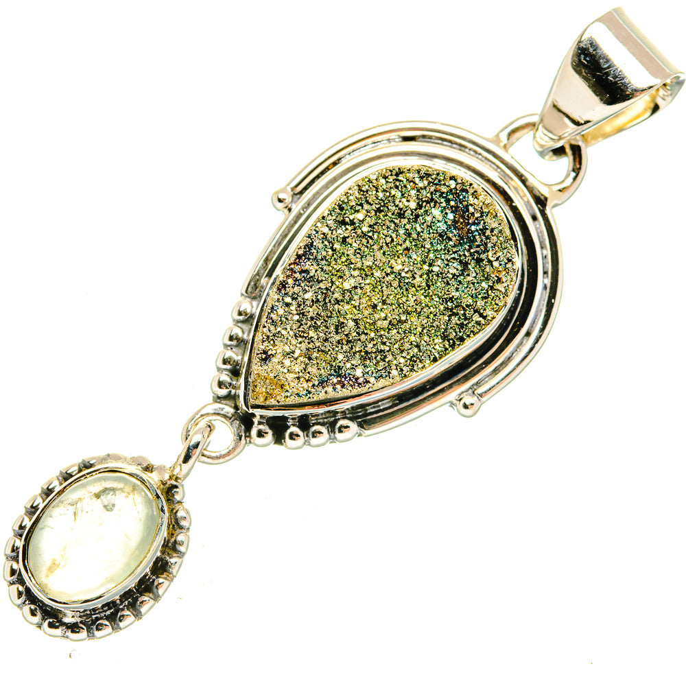 Spectro Pyrite Druzy Pendants handcrafted by Anasilvercos - PD30860 - Photo 2