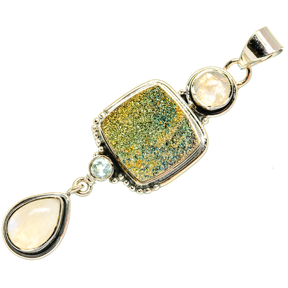 Spectro Pyrite Druzy Pendants handcrafted by Anasilvercos - PD30864 - Photo 2