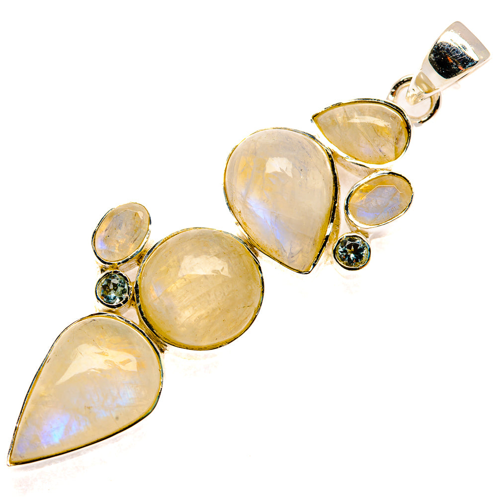 Rainbow Moonstone Pendants handcrafted by Anasilvercos - PD30888 - Photo 2