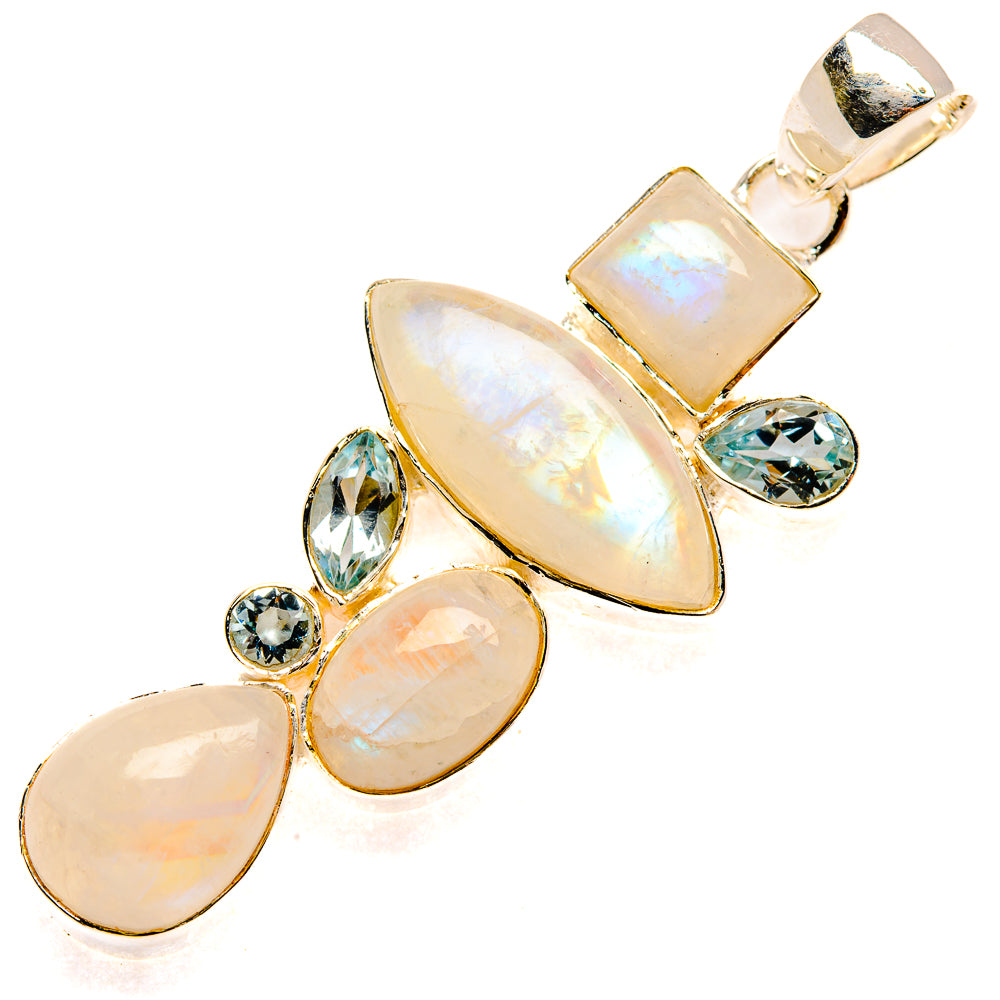 Rainbow Moonstone Pendants handcrafted by Anasilvercos - PD30889 - Photo 2
