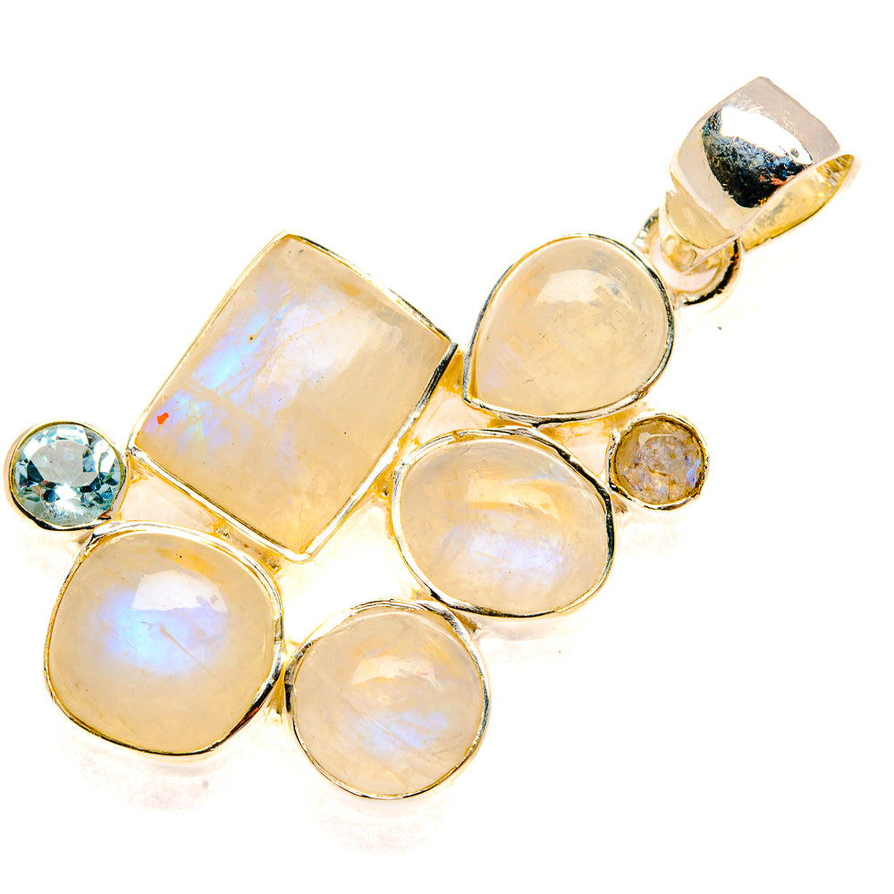 Rainbow Moonstone Pendants handcrafted by Anasilvercos - PD30901 - Photo 2