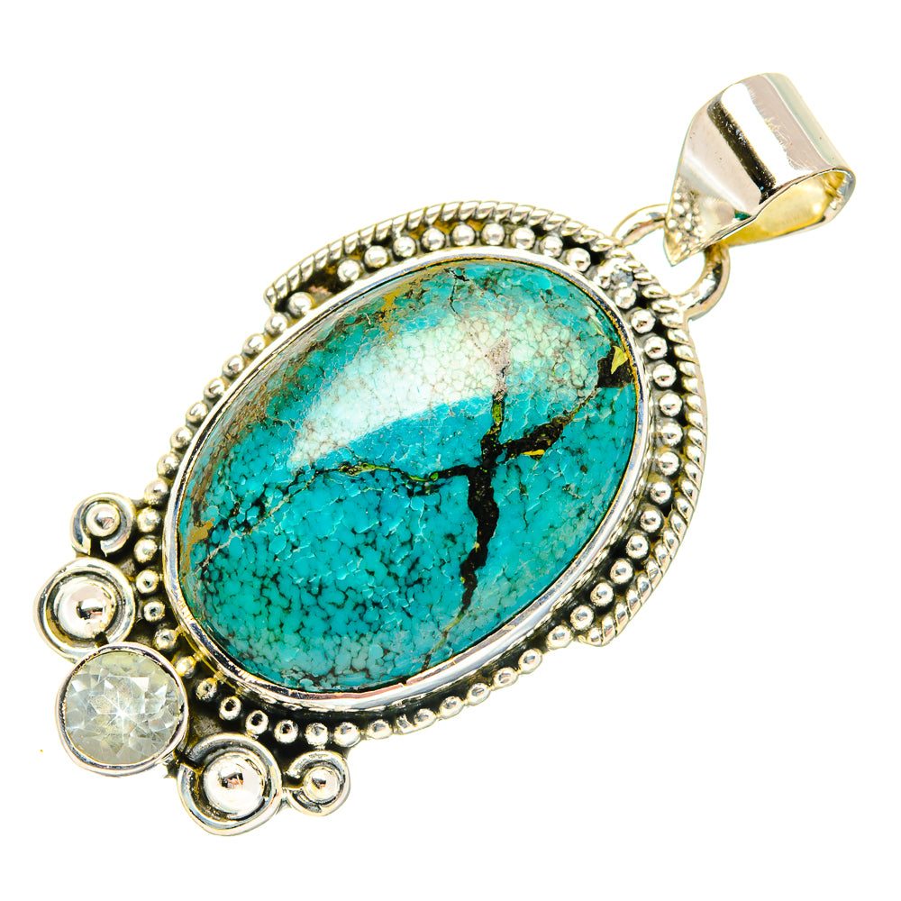 Tibetan Turquoise Pendants handcrafted by Anasilvercos - PD30983 - Photo 2