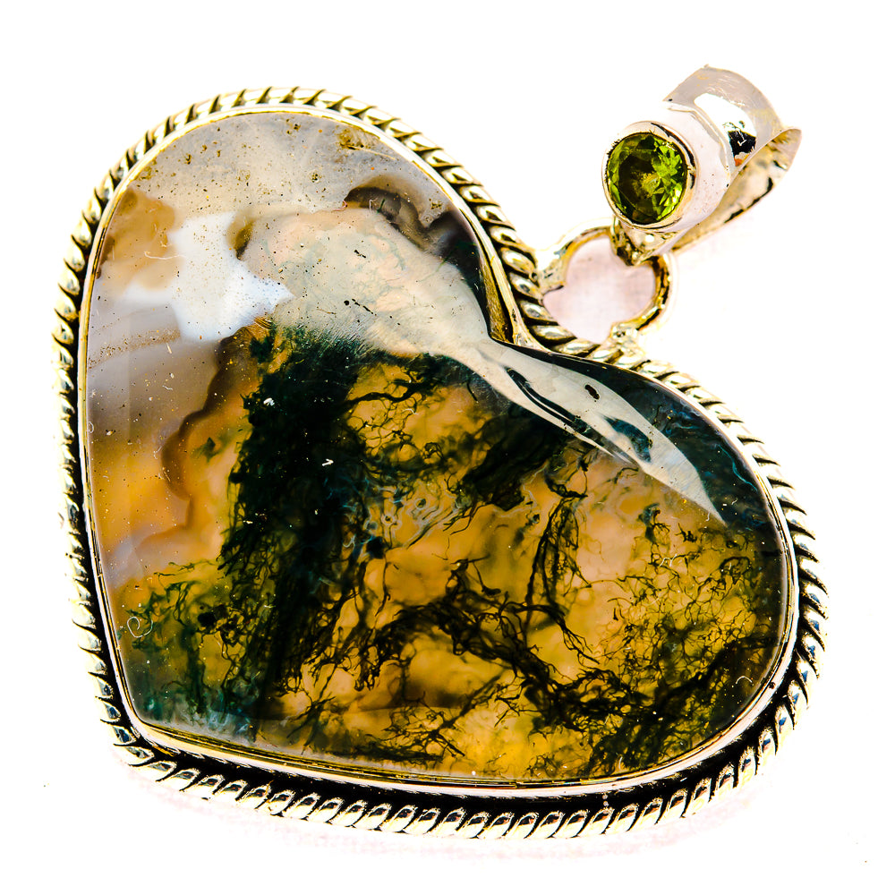 Green Moss Agate Pendants handcrafted by Anasilvercos - PD31008 - Photo 2