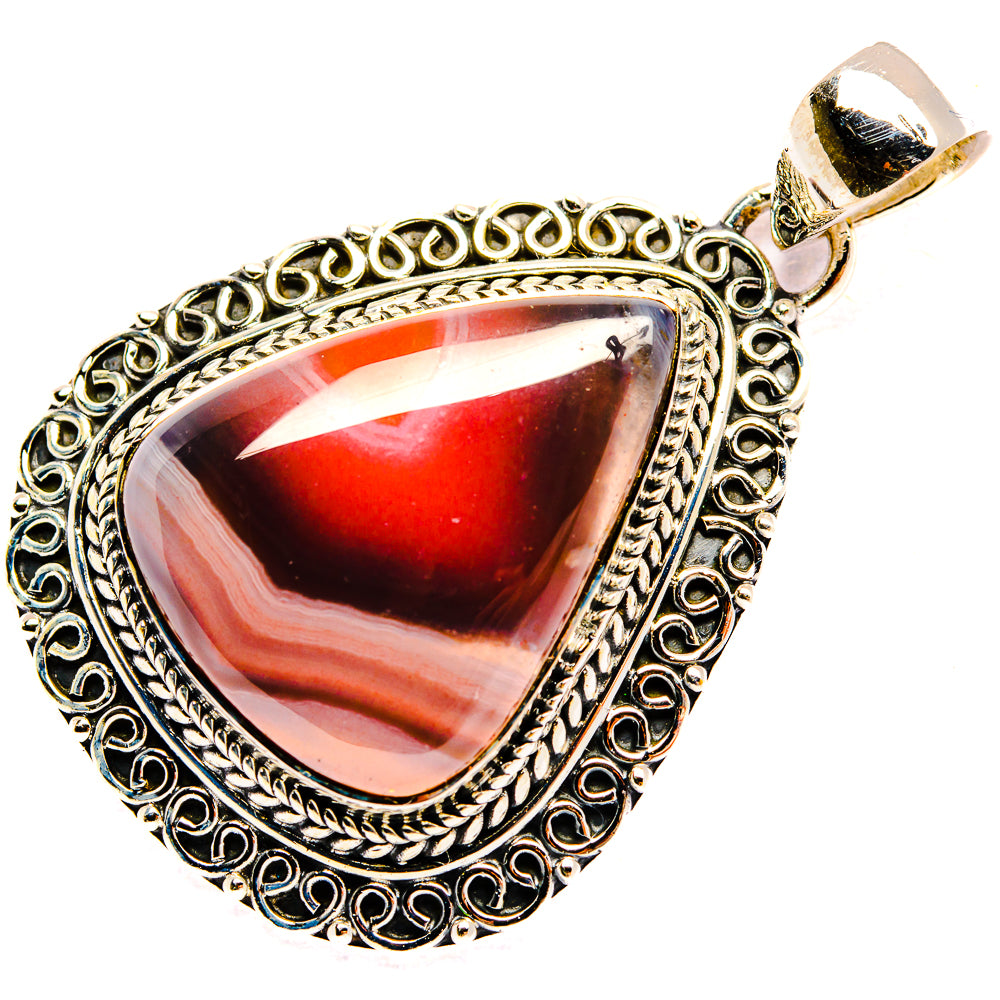 Red Botswana Agate Pendants handcrafted by Anasilvercos - PD31012 - Photo 2