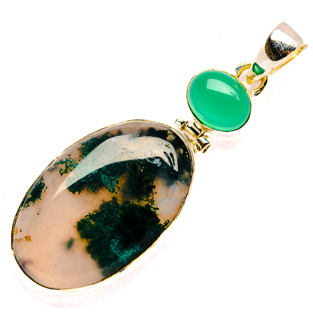 Green Moss Agate Pendants handcrafted by Anasilvercos - PD31014 - Photo 2