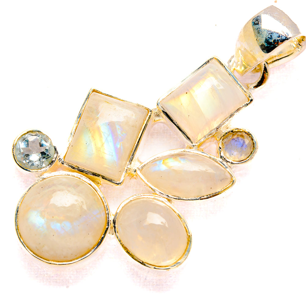 Rainbow Moonstone Pendants handcrafted by Anasilvercos - PD31016 - Photo 2