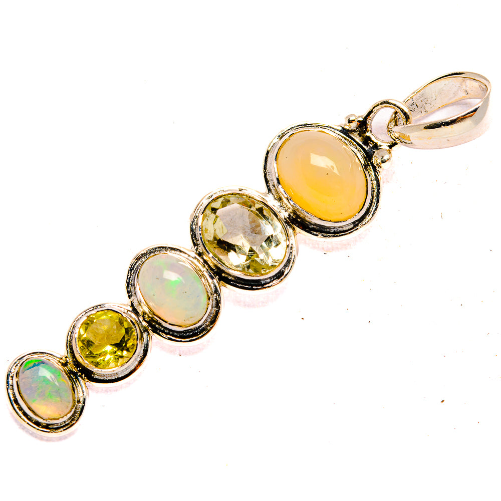 Ethiopian Opal Pendants handcrafted by Anasilvercos - PD31033 - Photo 2