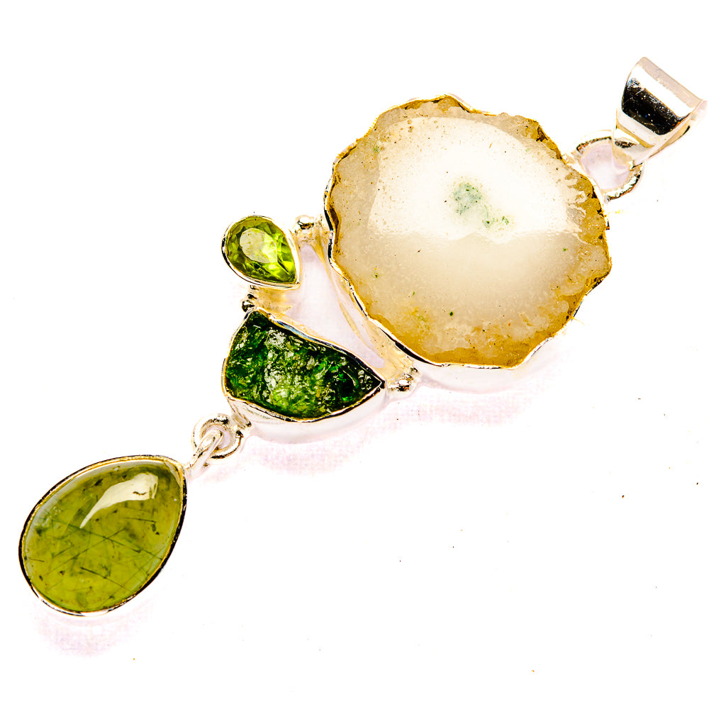 White Solar Quartz Pendants handcrafted by Anasilvercos - PD31042 - Photo 2