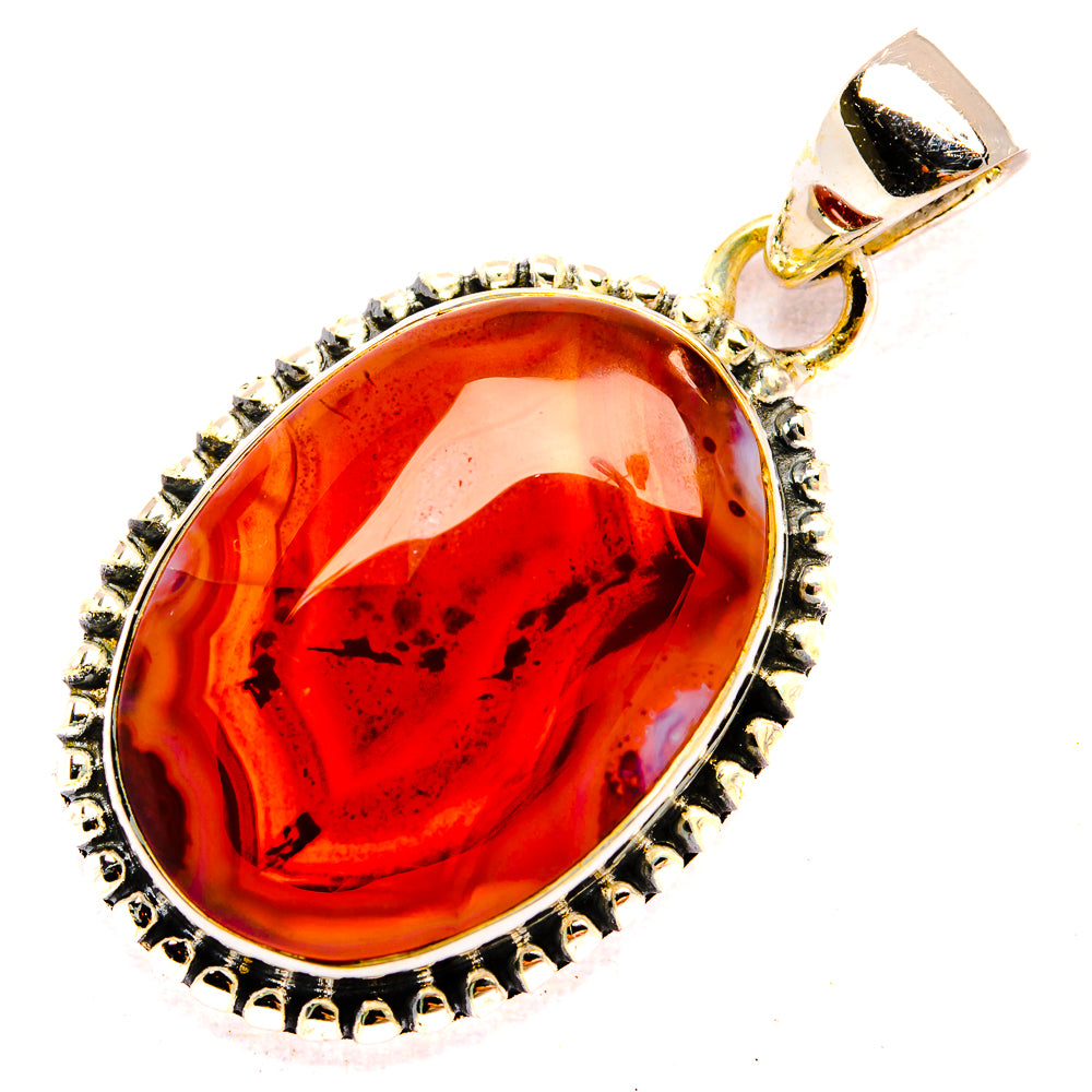 Red Botswana Agate Pendants handcrafted by Anasilvercos - PD31048 - Photo 2
