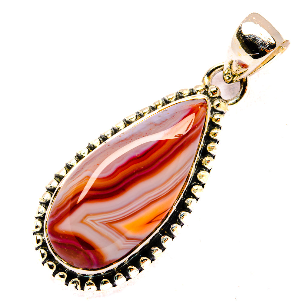 Red Botswana Agate Pendants handcrafted by Anasilvercos - PD31054 - Photo 2