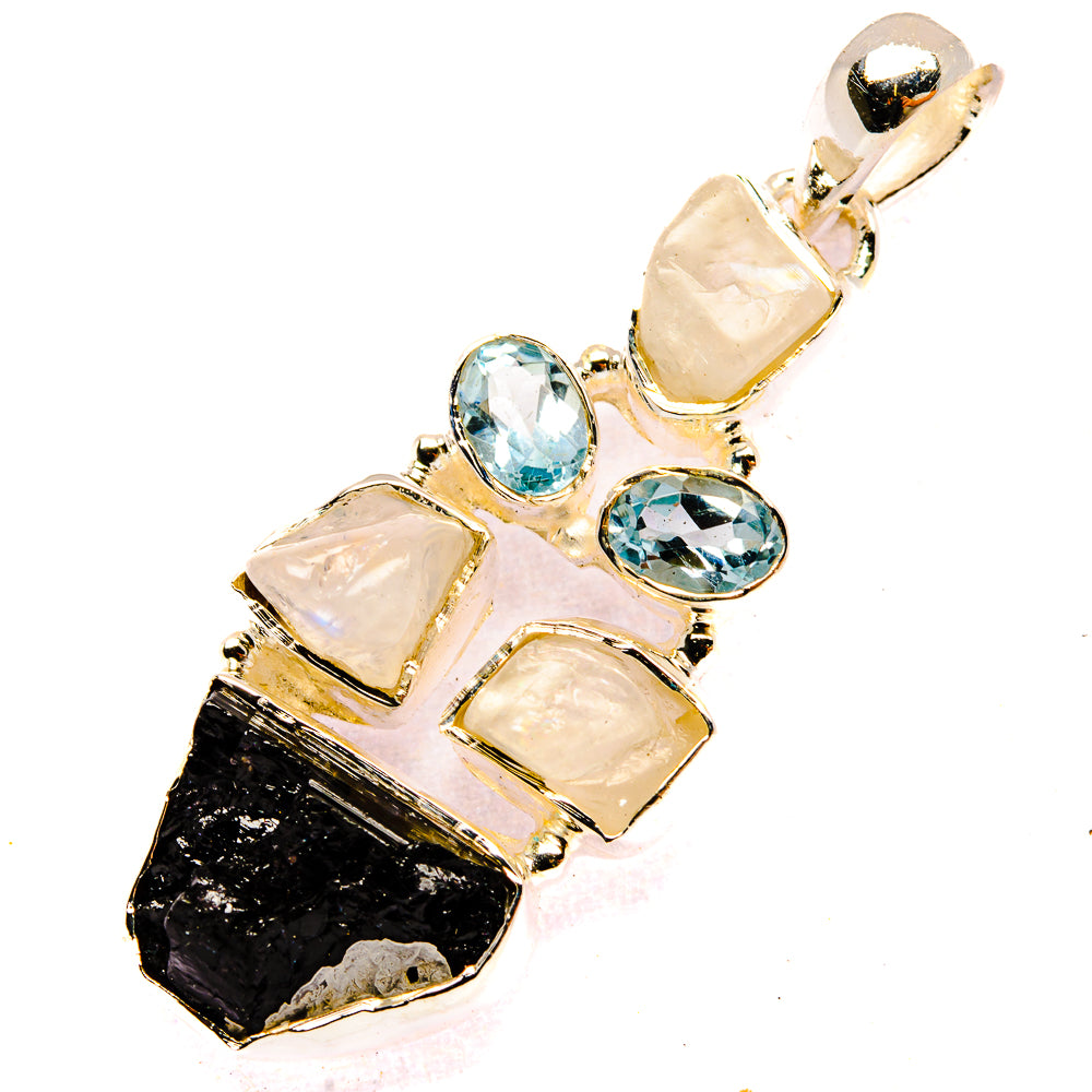 Black Tourmaline Pendants handcrafted by Anasilvercos - PD31056 - Photo 2