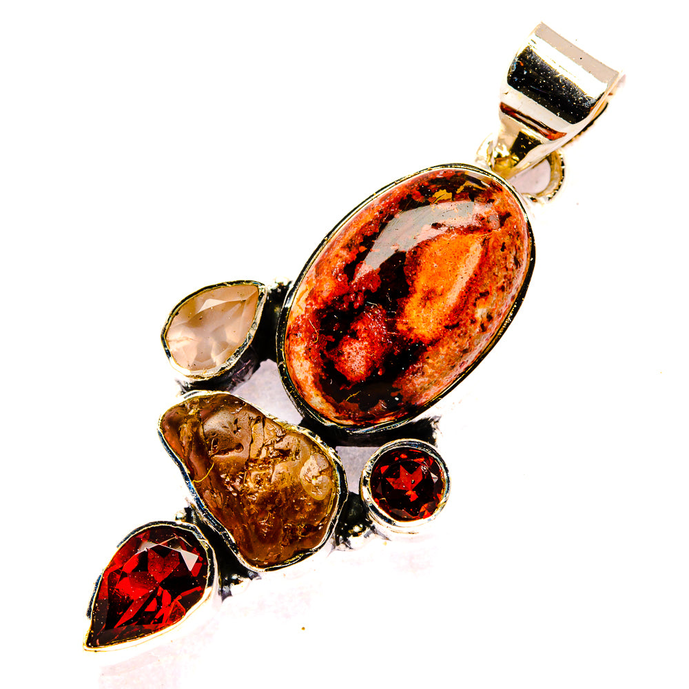 Mexican Fire Opal Pendants handcrafted by Anasilvercos - PD31063 - Photo 2