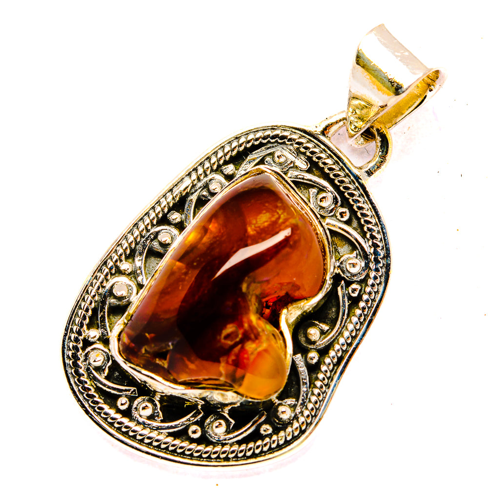 Mexican Fire Agate Pendants handcrafted by Anasilvercos - PD31071 - Photo 2