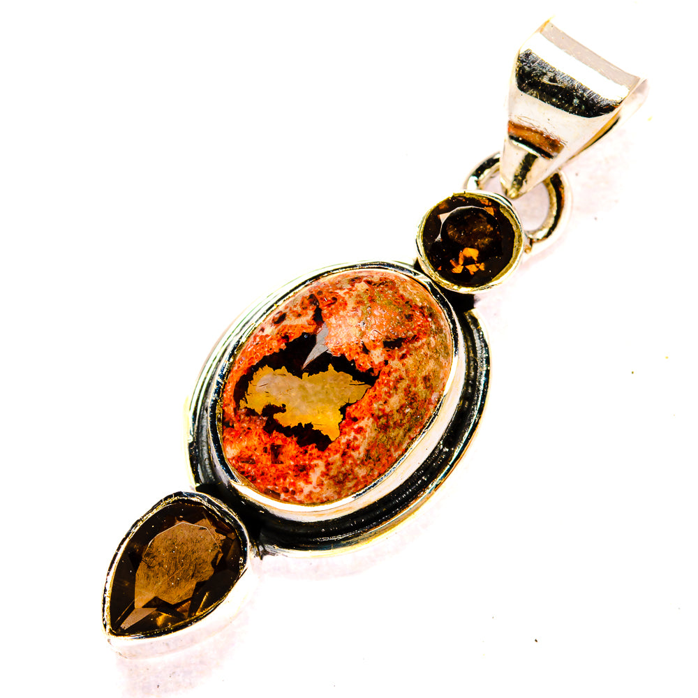 Mexican Fire Opal Pendants handcrafted by Anasilvercos - PD31086 - Photo 2