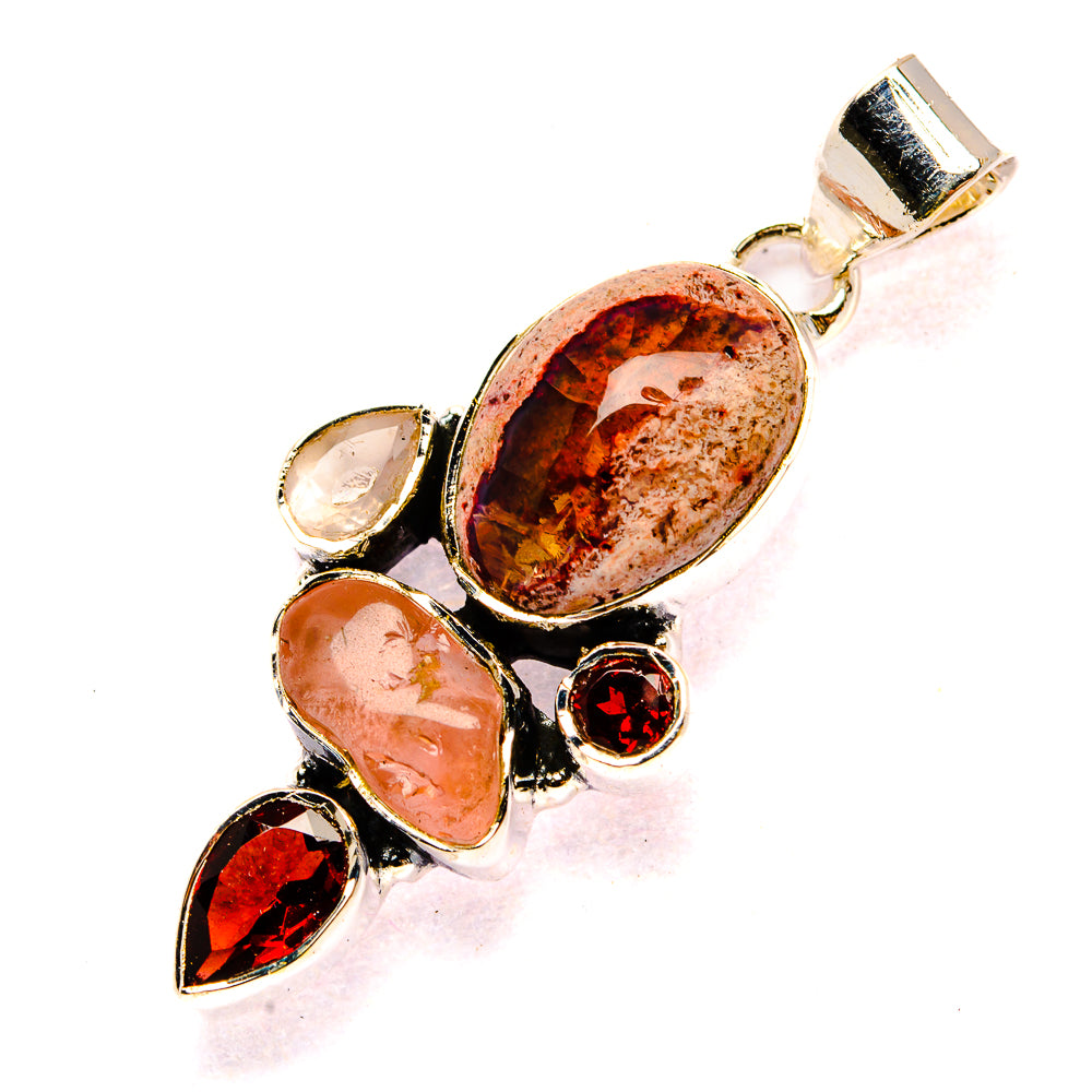 Mexican Fire Opal Pendants handcrafted by Anasilvercos - PD31098 - Photo 2