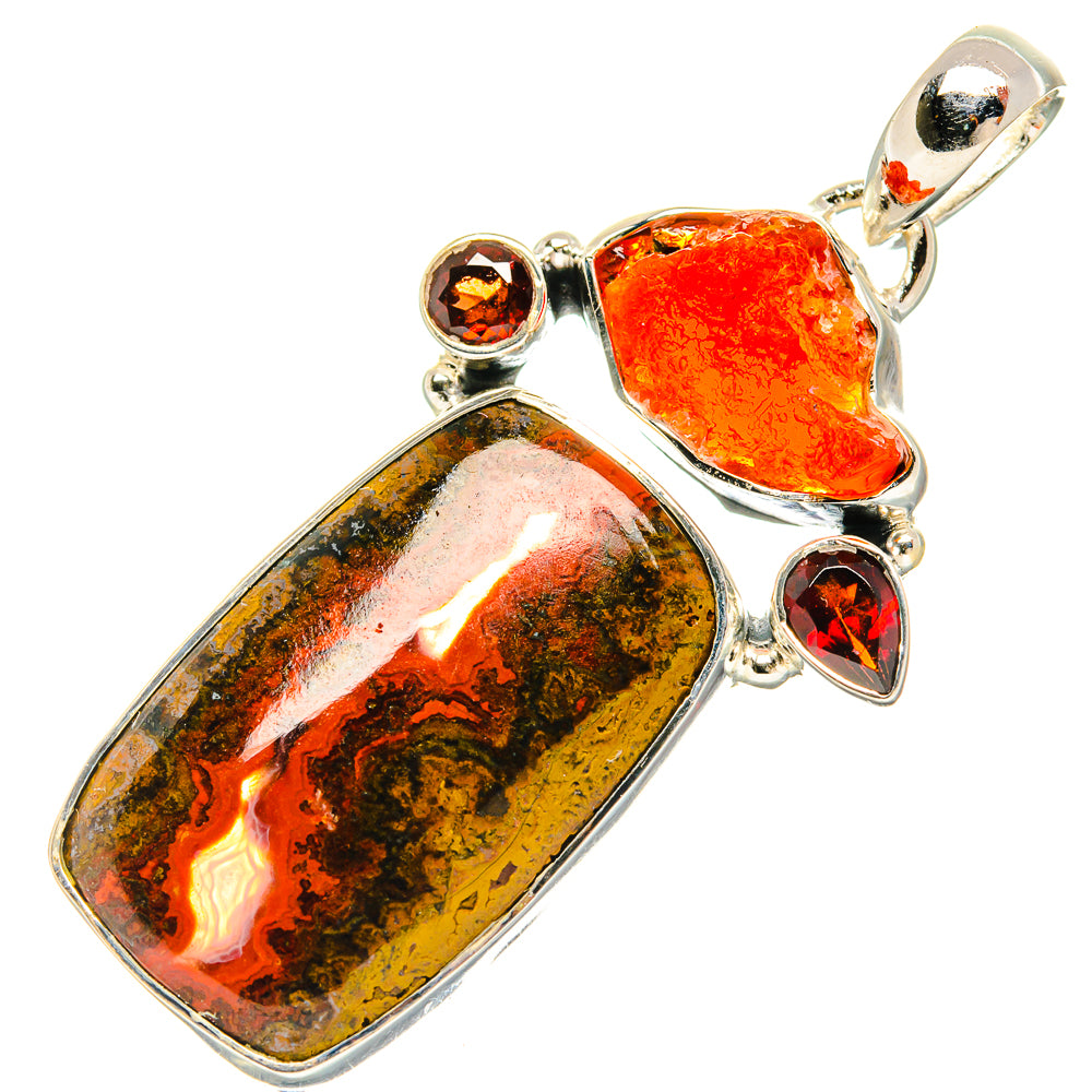 Moroccan Agate Pendants handcrafted by Anasilvercos - PD31138 - Photo 2