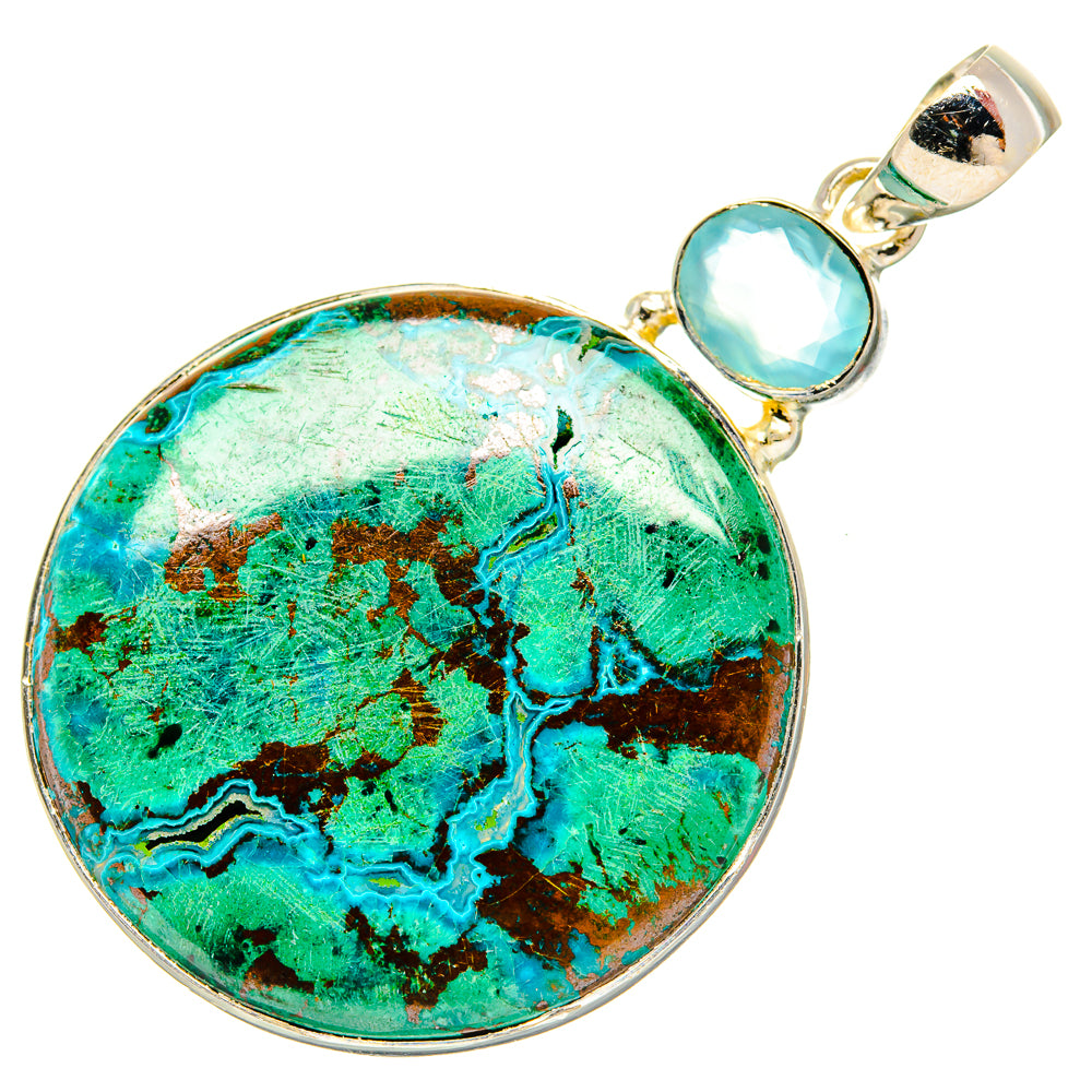 Chrysocolla In Malachite Pendants handcrafted by Anasilvercos - PD31154 - Photo 2